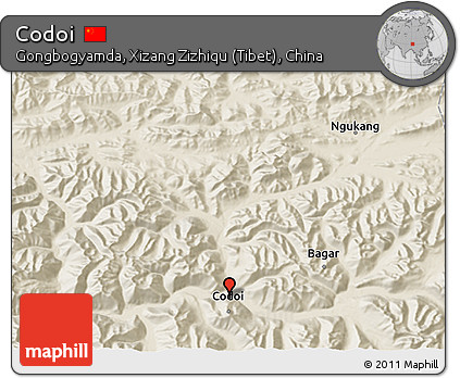 Shaded Relief 3D Map of Codoi