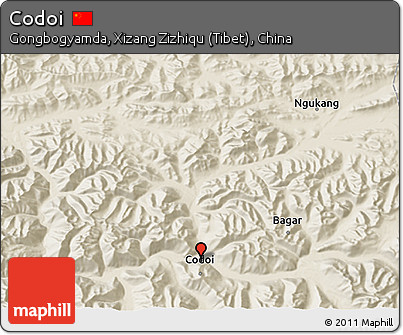 Shaded Relief 3D Map of Codoi