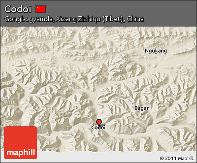 Shaded Relief 3D Map of Codoi