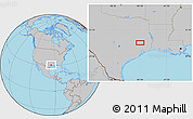 Gray Location Map of the area around 30° 42' 29" N, 95° 7' 30" W