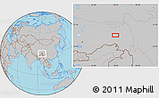 Gray Location Map of the area around 30° 42' 29" N, 96° 7' 30" E