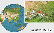 Satellite Location Map of the area around 30° 42' 29" N, 96° 7' 30" E