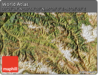 Satellite Map of the Area around 30° 42' 29" N, 96° 7' 30" E