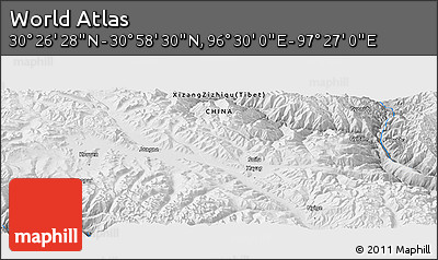 Physical Panoramic Map of the Area around 30° 42' 29" N, 96° 58' 29" E