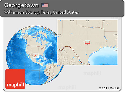 Shaded Relief Location Map of Georgetown