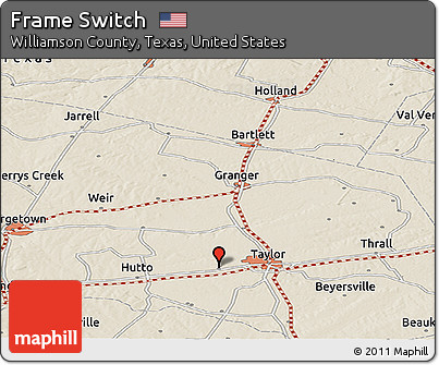 Shaded Relief Panoramic Map of Frame Switch
