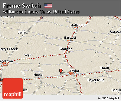 Shaded Relief Panoramic Map of Frame Switch