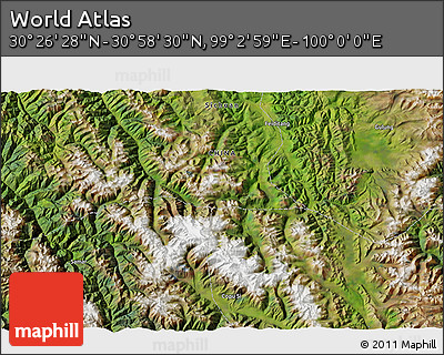 Satellite 3D Map of the Area around 30° 42' 29" N, 99° 31' 30" E