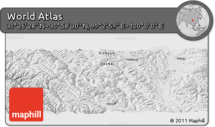 Physical Panoramic Map of the Area around 30° 42' 29" N, 99° 31' 30" E
