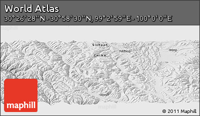 Physical Panoramic Map of the Area around 30° 42' 29" N, 99° 31' 30" E