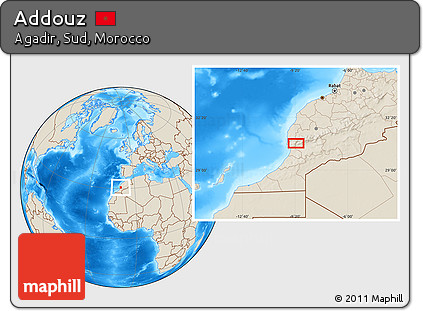 Shaded Relief Location Map of Addouz