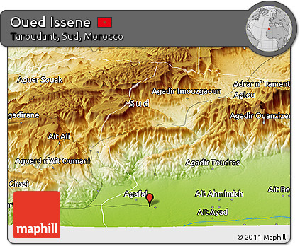 Physical Panoramic Map of Oued Issene
