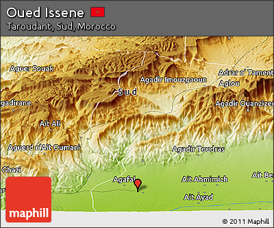 Physical Panoramic Map of Oued Issene