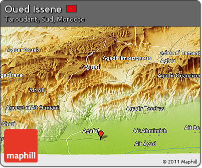 Physical Panoramic Map of Oued Issene