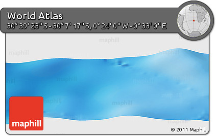 Physical Panoramic Map of the Area around 30° 23' 20" S, 0° 4' 30" E
