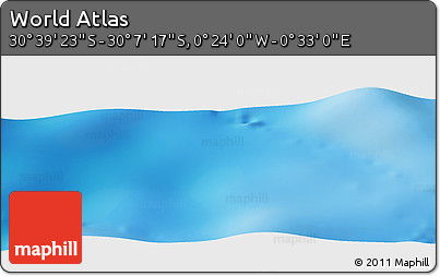 Physical Panoramic Map of the Area around 30° 23' 20" S, 0° 4' 30" E