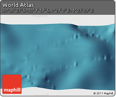 Satellite 3D Map of the Area around 30° 23' 20" S, 0° 55' 29" E