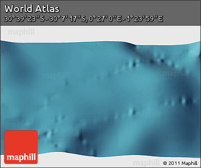 Satellite 3D Map of the Area around 30° 23' 20" S, 0° 55' 29" E