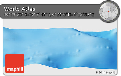 Physical Panoramic Map of the Area around 30° 23' 20" S, 0° 55' 29" E