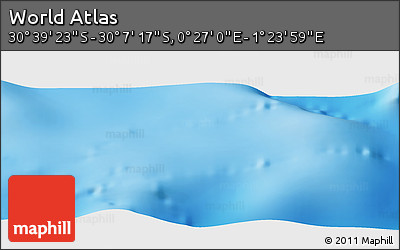 Physical Panoramic Map of the Area around 30° 23' 20" S, 0° 55' 29" E