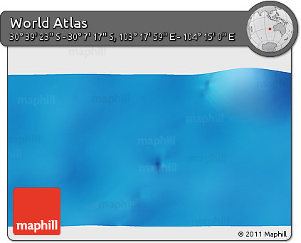 Physical 3D Map of the Area around 30° 23' 20" S, 103° 46' 30" E