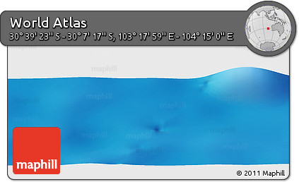 Physical Panoramic Map of the Area around 30° 23' 20" S, 103° 46' 30" E