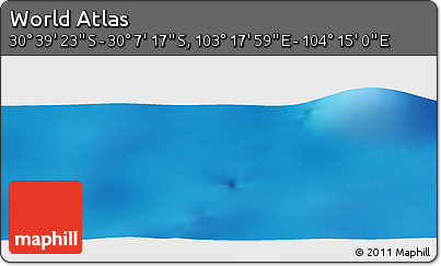 Physical Panoramic Map of the Area around 30° 23' 20" S, 103° 46' 30" E