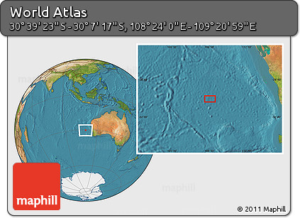Satellite Location Map of the Area around 30° 23' 20" S, 108° 52' 30" E