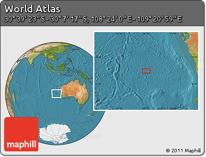 Satellite Location Map of the Area around 30° 23' 20" S, 108° 52' 30" E