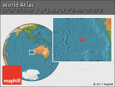 Satellite Location Map of the Area around 30° 23' 20" S, 108° 52' 30" E