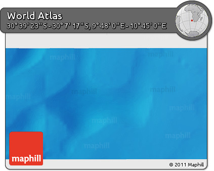 Shaded Relief 3D Map of the Area around 30° 23' 20" S, 10° 16' 30" E