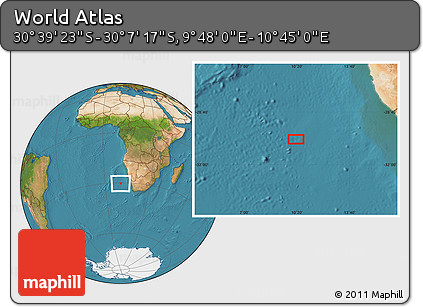 Satellite Location Map of the Area around 30° 23' 20" S, 10° 16' 30" E