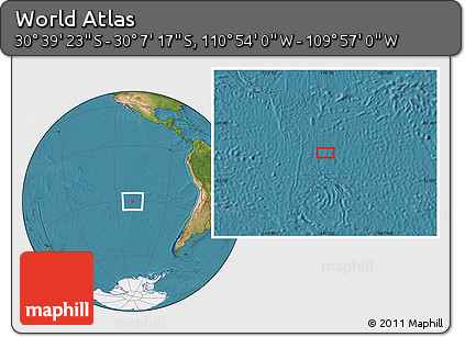 Satellite Location Map of the Area around 30° 23' 20" S, 110° 25' 30" W