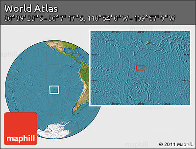 Satellite Location Map of the Area around 30° 23' 20" S, 110° 25' 30" W