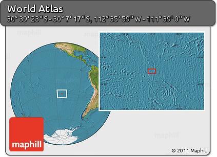 Satellite Location Map of the Area around 30° 23' 20" S, 112° 7' 30" W