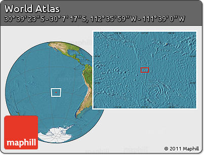 Satellite Location Map of the Area around 30° 23' 20" S, 112° 7' 30" W