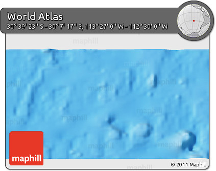 Physical 3D Map of the Area around 30° 23' 20" S, 112° 58' 29" W