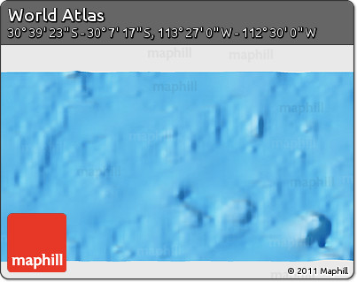 Physical 3D Map of the Area around 30° 23' 20" S, 112° 58' 29" W