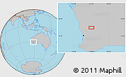 Gray Location Map of the area around 30° 23' 20" S, 117° 22' 30" E