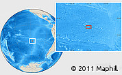 Shaded Relief Location Map of the area around 30° 23' 20" S, 117° 13' 29" W