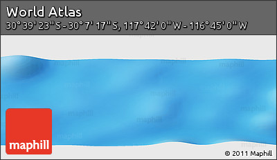Physical Panoramic Map of the Area around 30° 23' 20" S, 117° 13' 29" W