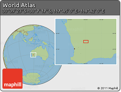 Savanna Style Location Map of the Area around 30° 23' 20" S, 118° 13' 29" E