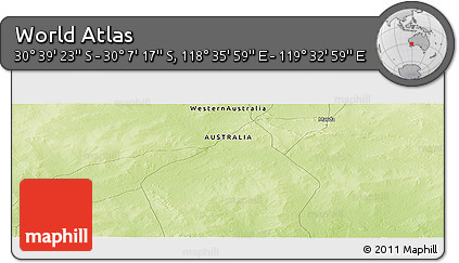 Physical Panoramic Map of the Area around 30° 23' 20" S, 119° 4' 29" E