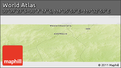 Physical Panoramic Map of the Area around 30° 23' 20" S, 119° 4' 29" E