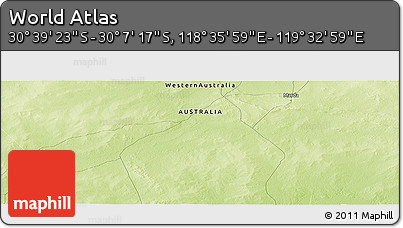 Physical Panoramic Map of the Area around 30° 23' 20" S, 119° 4' 29" E