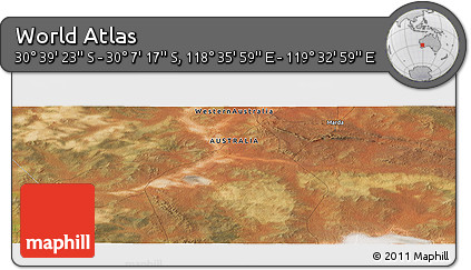 Satellite Panoramic Map of the Area around 30° 23' 20" S, 119° 4' 29" E