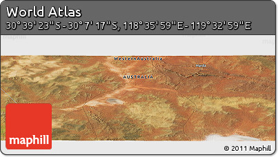 Satellite Panoramic Map of the Area around 30° 23' 20" S, 119° 4' 29" E