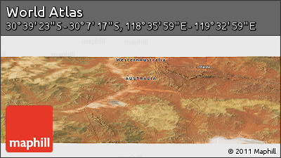 Satellite Panoramic Map of the Area around 30° 23' 20" S, 119° 4' 29" E