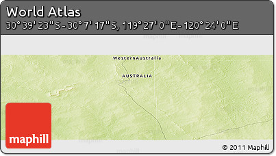 Physical Panoramic Map of the Area around 30° 23' 20" S, 119° 55' 30" E