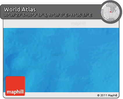 Shaded Relief 3D Map of the Area around 30° 23' 20" S, 11° 7' 30" E